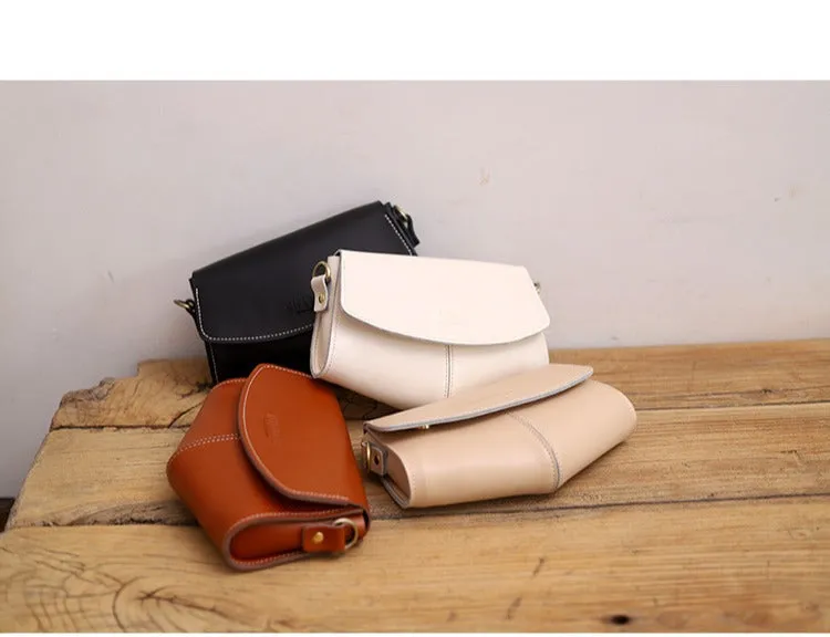 Cute LEATHER Sling Bag Side Bags Black WOMEN Saddle SHOULDER BAG Small Crossbody Purses FOR WOMEN