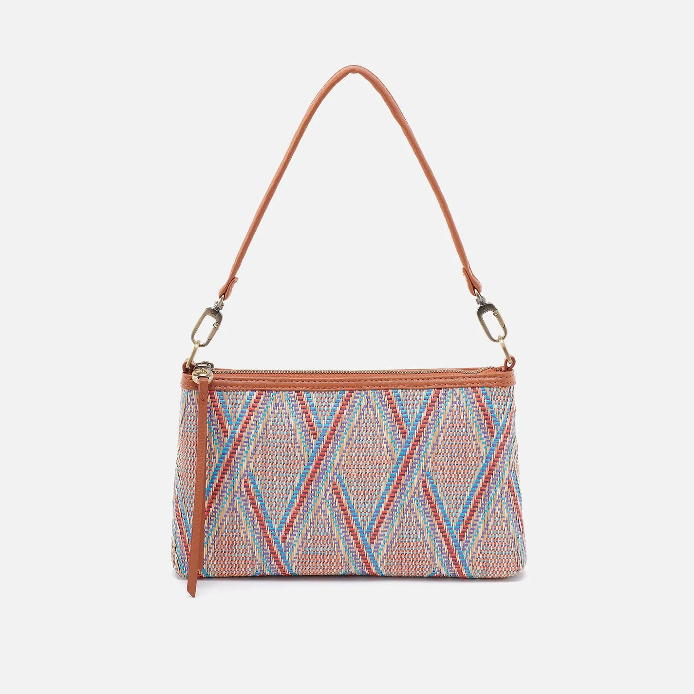 Darcy Crossbody In Multi Weave With Leather Trim - Sunset Raffia