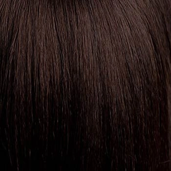 Dark brown pinup style wig, finger waved with short fringe, 1950s style: Becca