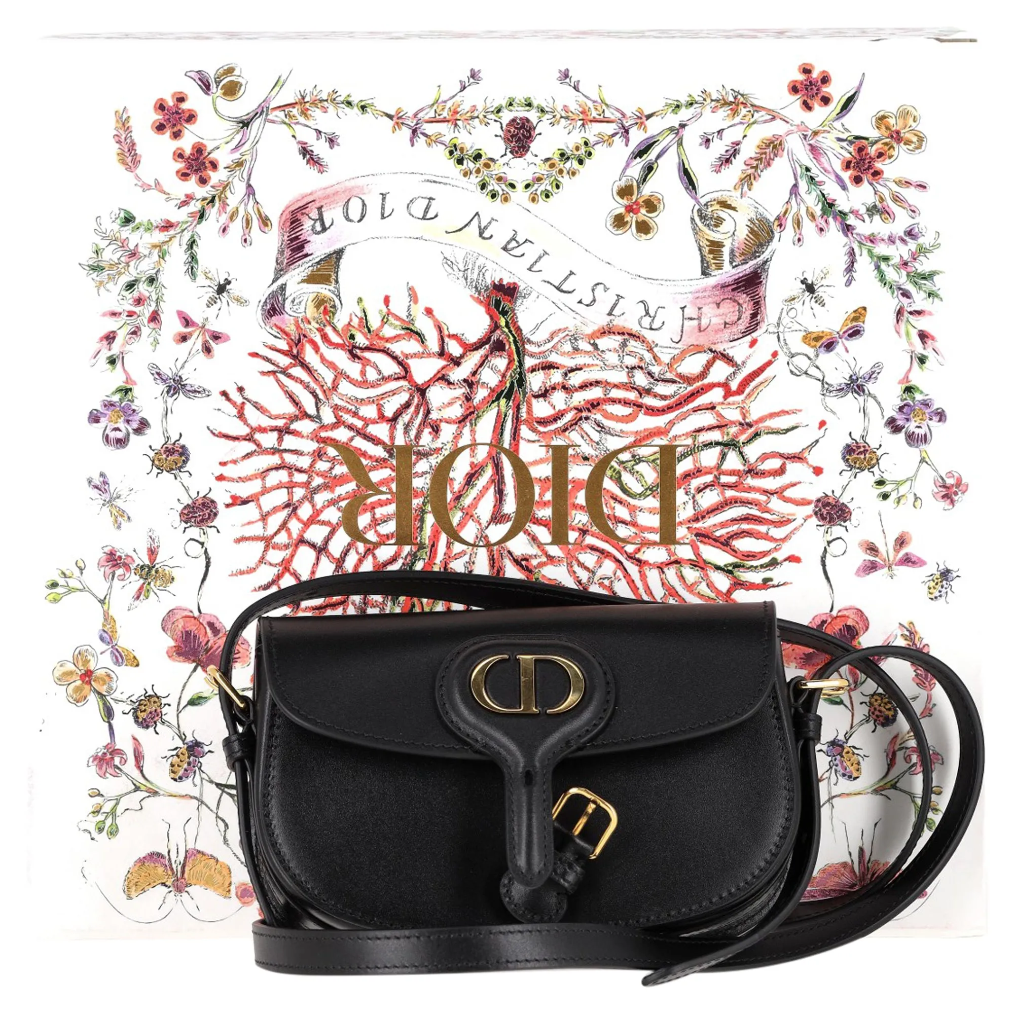 Dior New Dior Bobby Mini Bag in Black Calfskin Leather