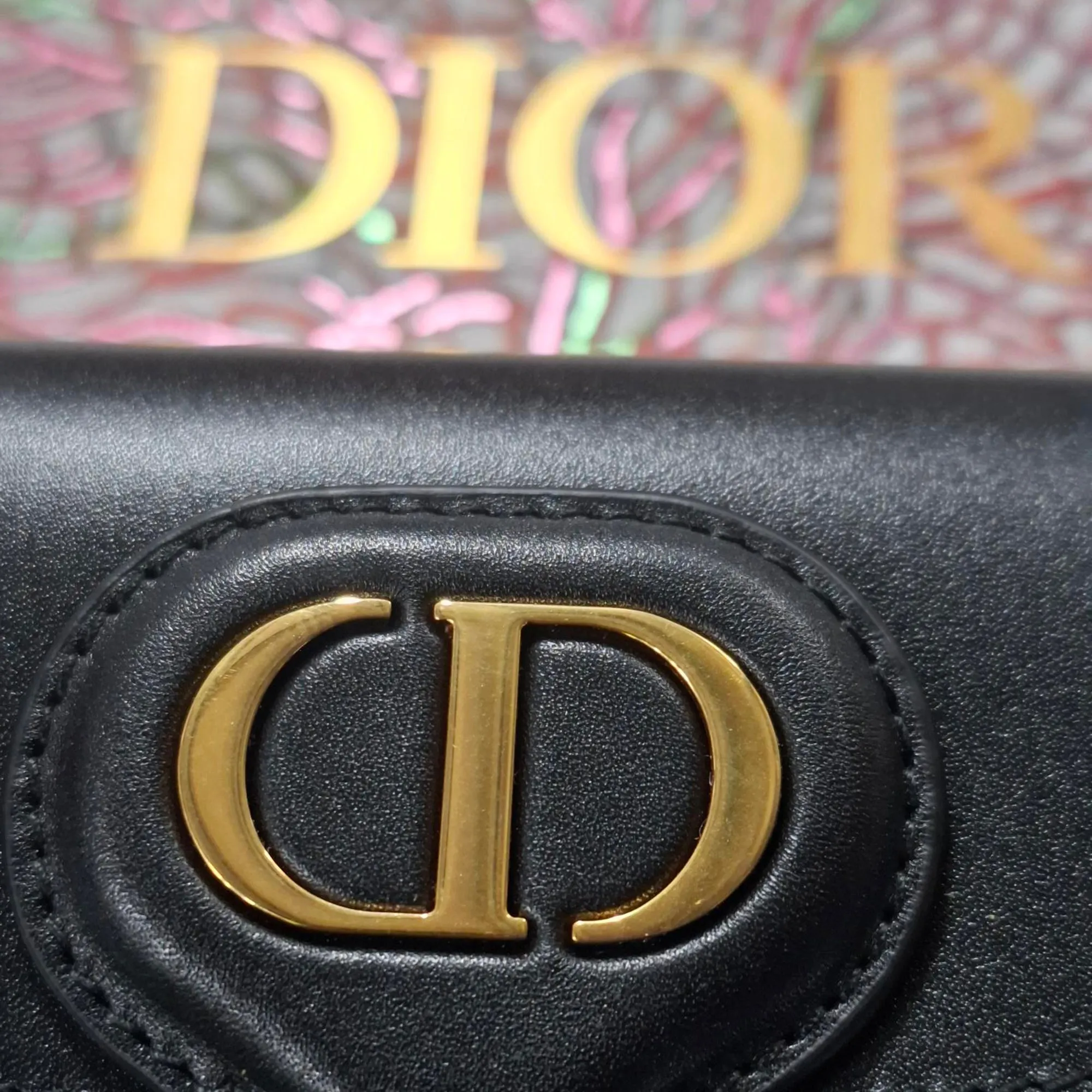 Dior New Dior Bobby Mini Bag in Black Calfskin Leather