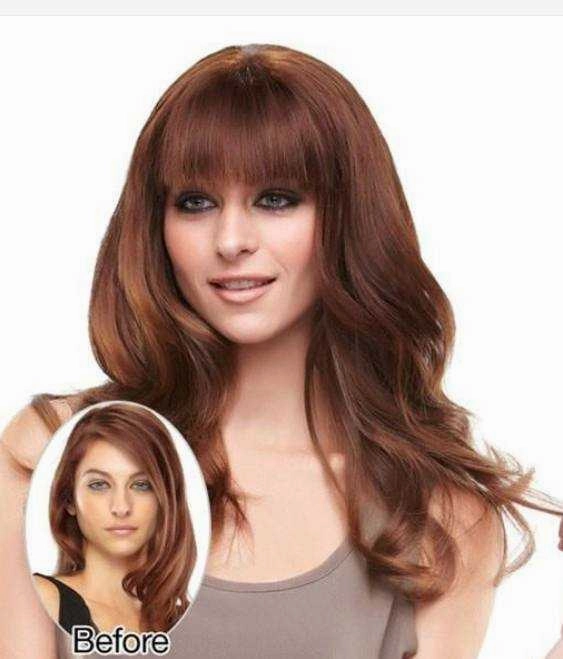 Easi Fringe   Human Hair Clip on Bangs Hairpiece