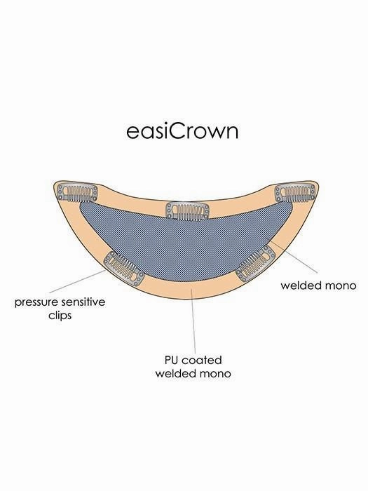 easiCrown HD 12" | HF Synthetic Hair Topper (Hand-Tied)