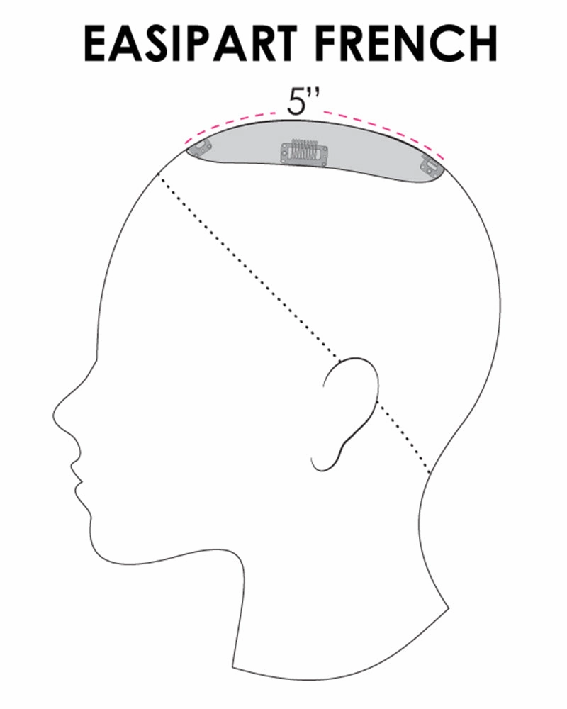 EasiPart French 12 inch | Monofilament Remy Human Hair Topper by Jon Renau
