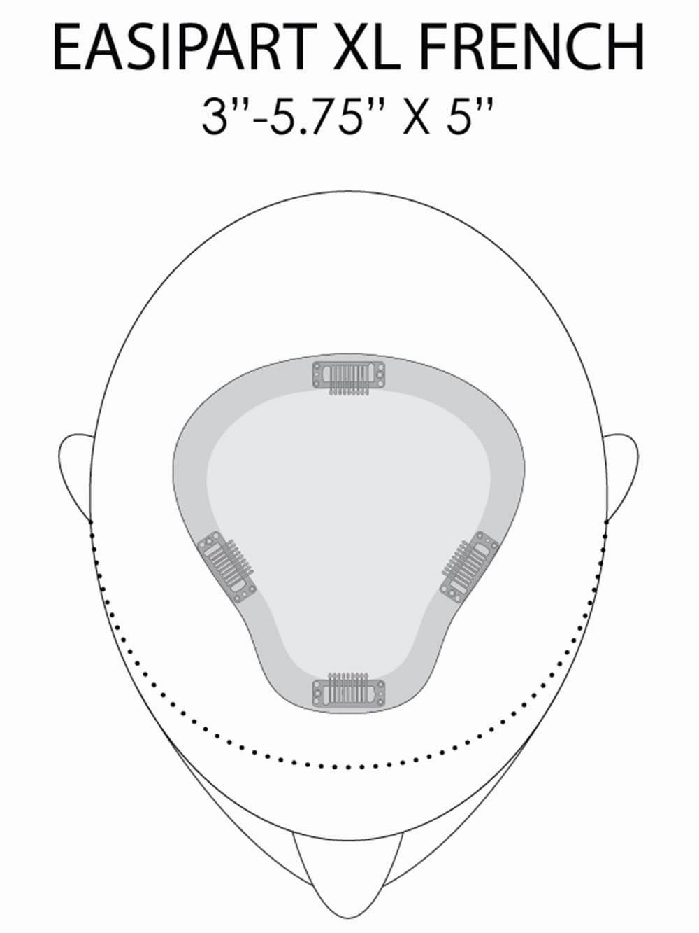 easiPart French XL 8" | Remy Human Hair Topper (HT)