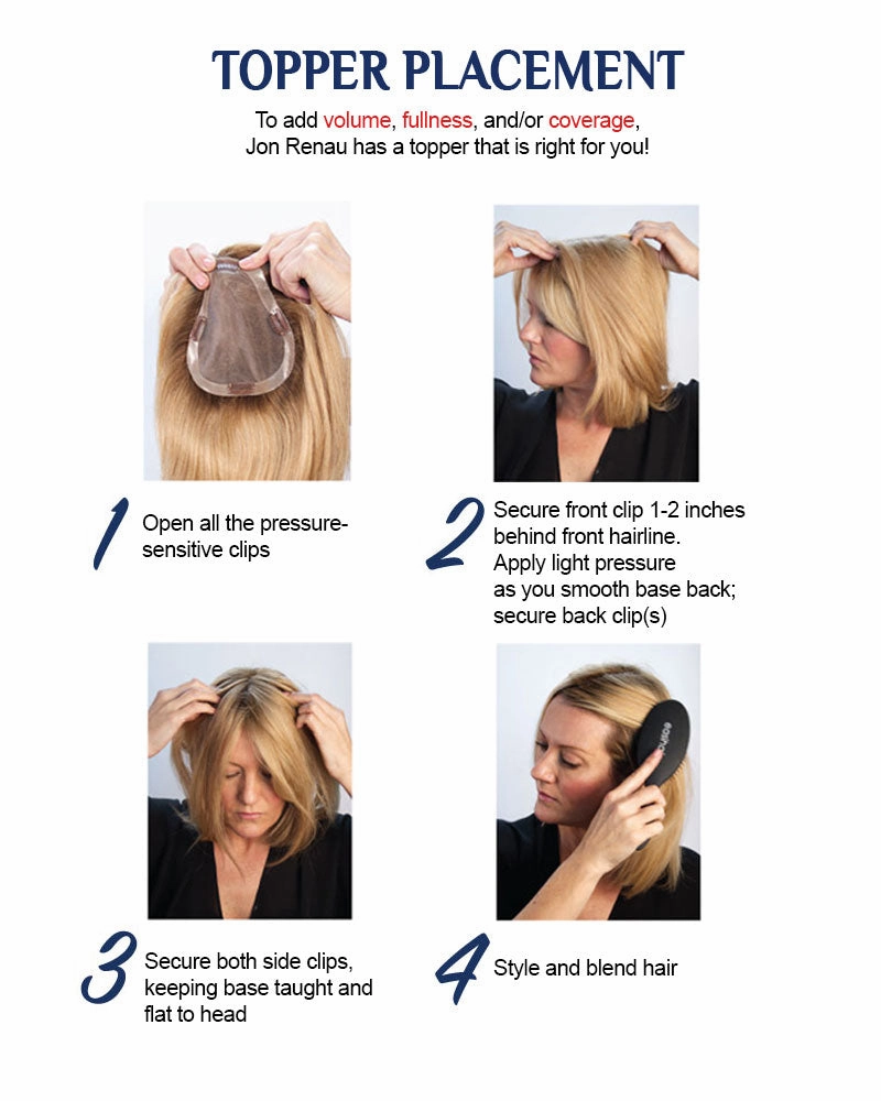 EasiPart HD XL 12 inch | Monofilament Clip-in Crown Volumizer Topper by Jon Renau