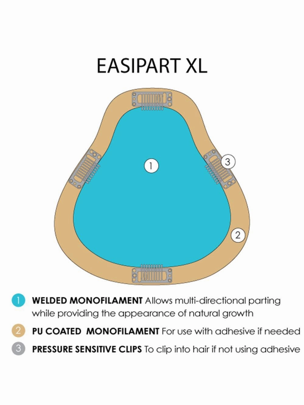 easiPart XL 8" | Remy Human Hair Topper