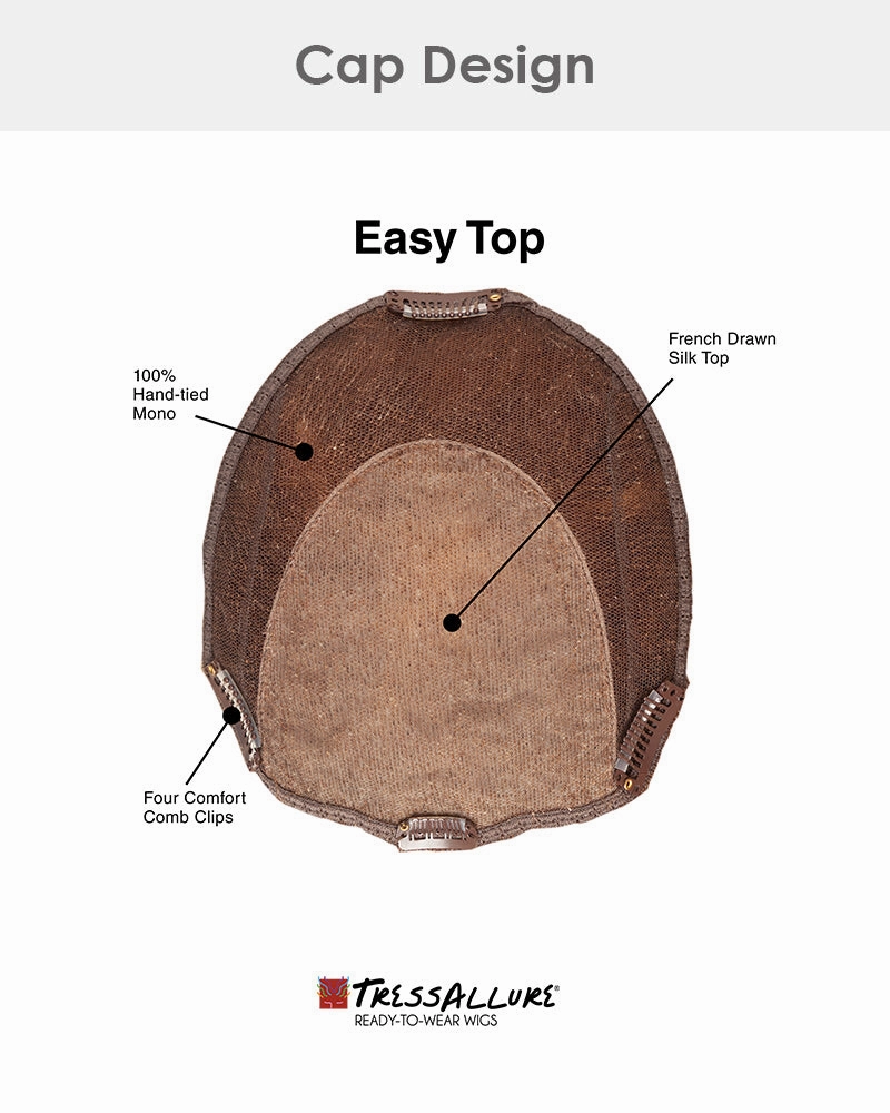 Easy Top 10 inch | Monofilament Human Hair Topper by TressAllure