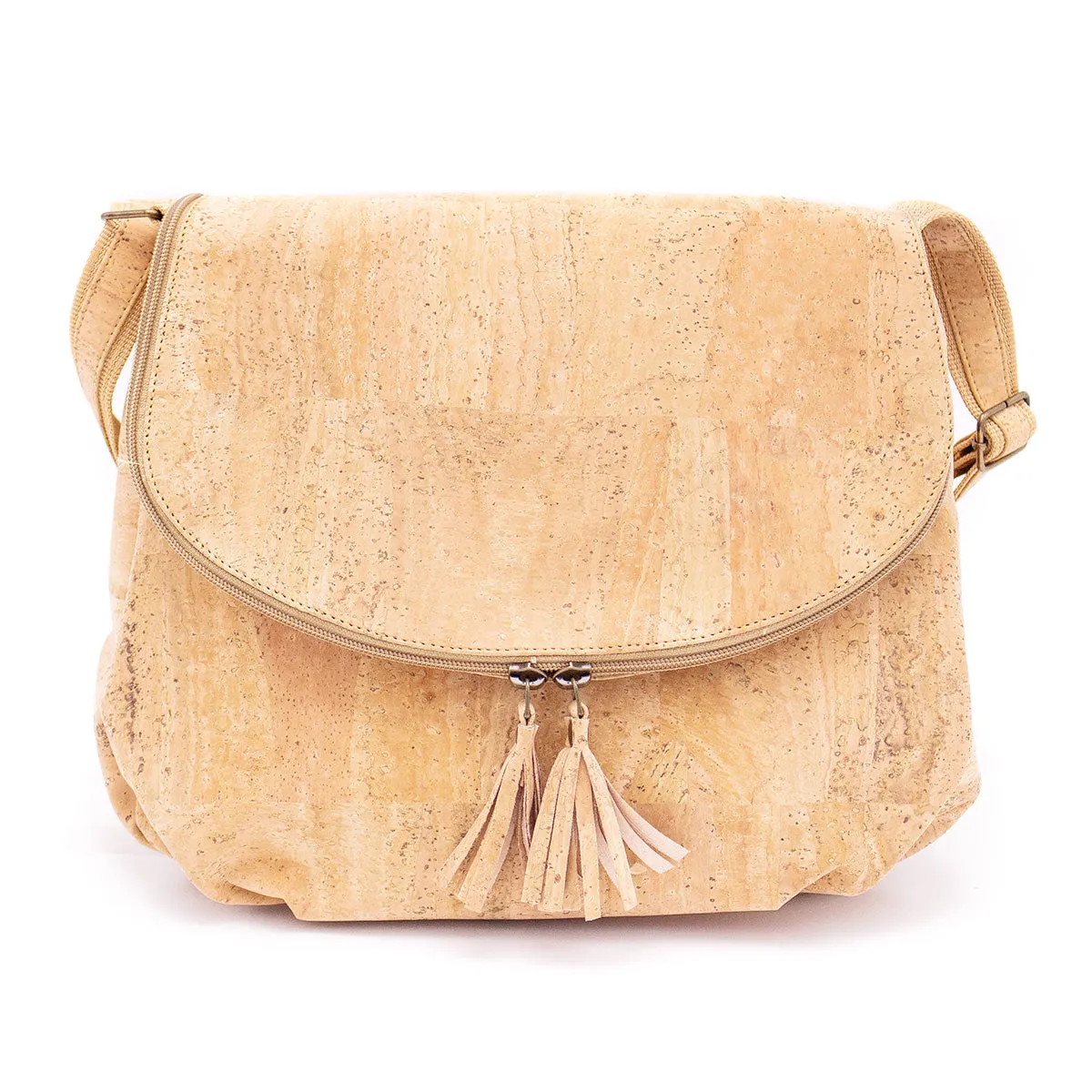 Elegant Cork Crossbody Bag ?C Natural & Colorful Tassel Flap Shoulder Purse BAGP-026