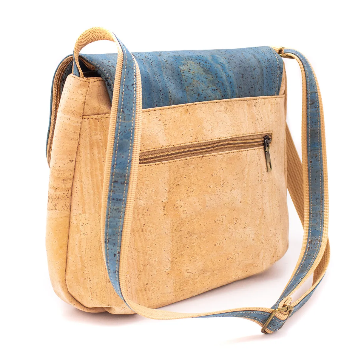 Elegant Cork Crossbody Bag ?C Natural & Colorful Tassel Flap Shoulder Purse BAGP-026