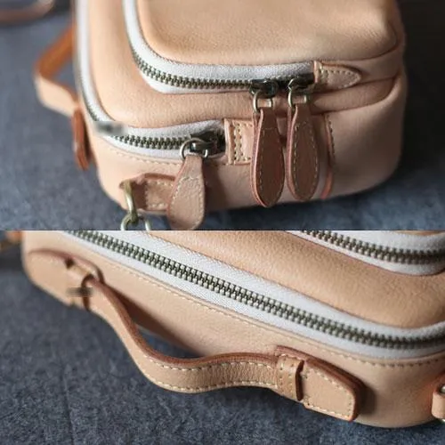 Fashion Beige Women's Satchel Leather Shoulder Bag Cream Small Handbag Crossbody Bag