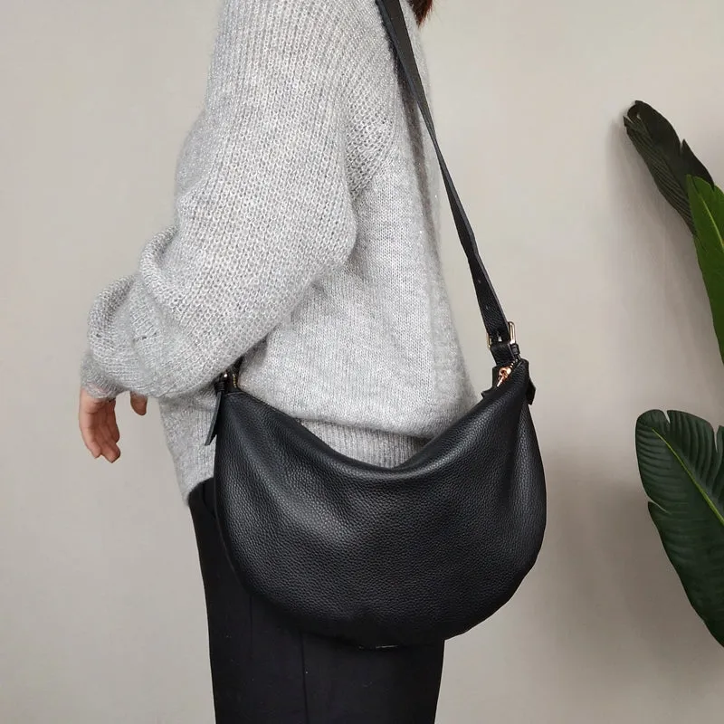 Fashion Women Black Leather Saddle Shoulder Bag Side Bag White Saddle Crossbody Bag Purse For Women