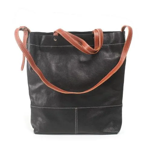 Fashion Womens Black Leather Tote Shoulder Bag Women's Business Tote Work Bag Crossbody Bag
