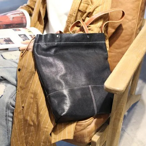 Fashion Womens Black Leather Tote Shoulder Bag Women's Business Tote Work Bag Crossbody Bag
