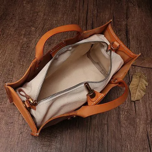 Fashion Womens Leather Square Handbag Purses Tan Small Handbag Shoulder Purse for Ladies