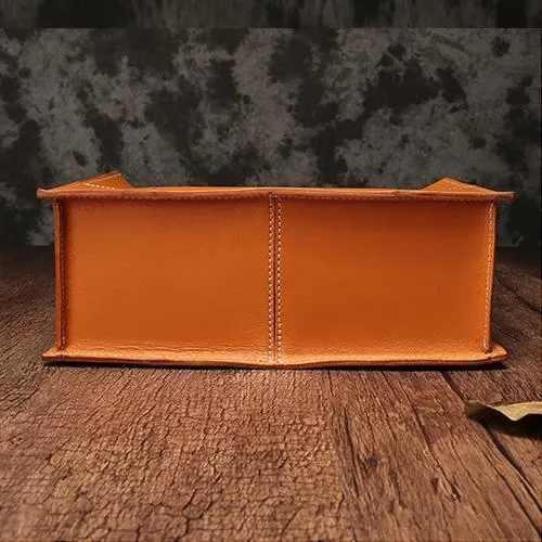 Fashion Womens Leather Square Handbag Purses Tan Small Handbag Shoulder Purse for Ladies