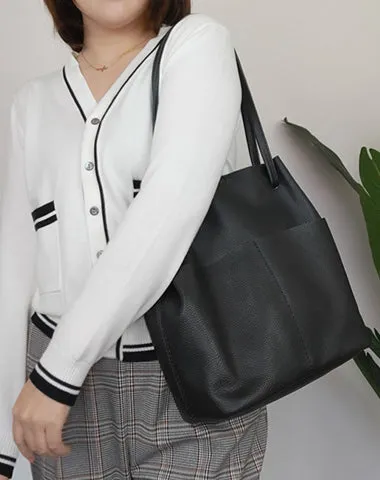 Fashion Womens Pink Leather Tote Bag Vertical Silver Shoulder Tote Bag Bucket Tote For Women