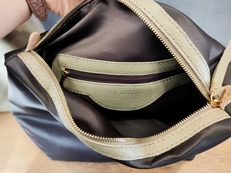 Fashion Womens Pink Leather Tote Bag Vertical Silver Shoulder Tote Bag Bucket Tote For Women