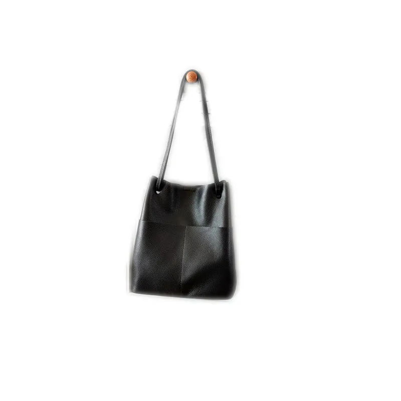 Fashion Womens Pink Leather Tote Bag Vertical Silver Shoulder Tote Bag Bucket Tote For Women