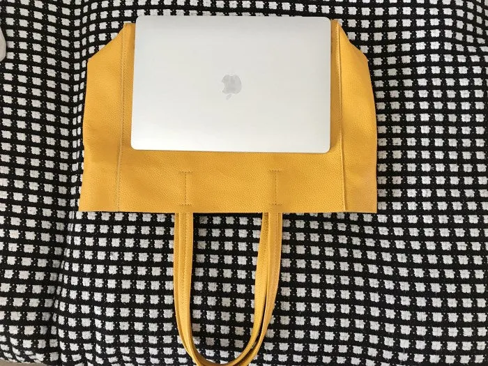 Fashion Womens Yellow Leather Oversize Tote Bag Yellow Shoulder Tote Bag Handbag Tote For Women