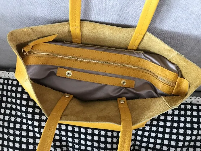 Fashion Womens Yellow Leather Oversize Tote Bag Yellow Shoulder Tote Bag Handbag Tote For Women