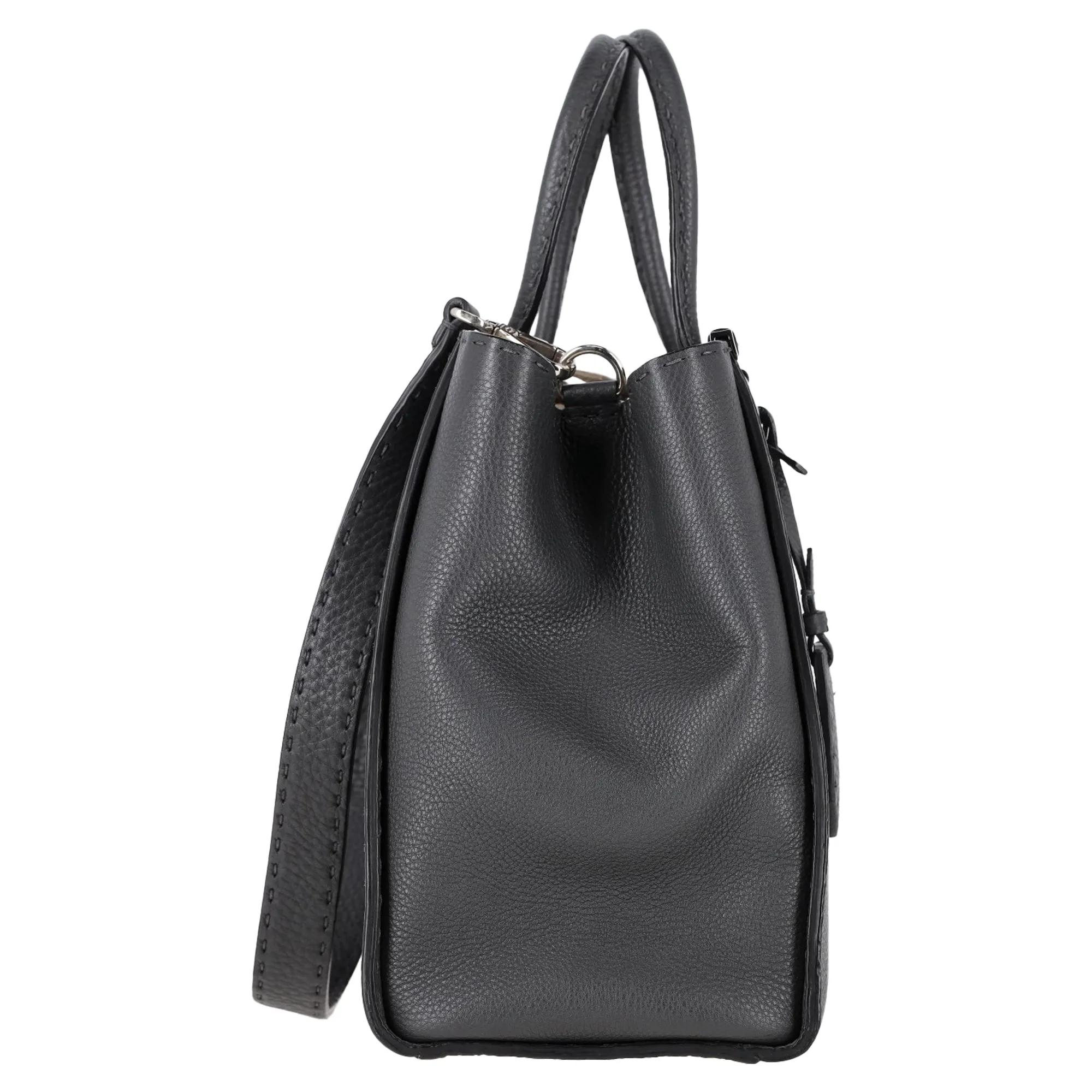 Fendi Medium 2Jours Tote Bag in Grey Leather