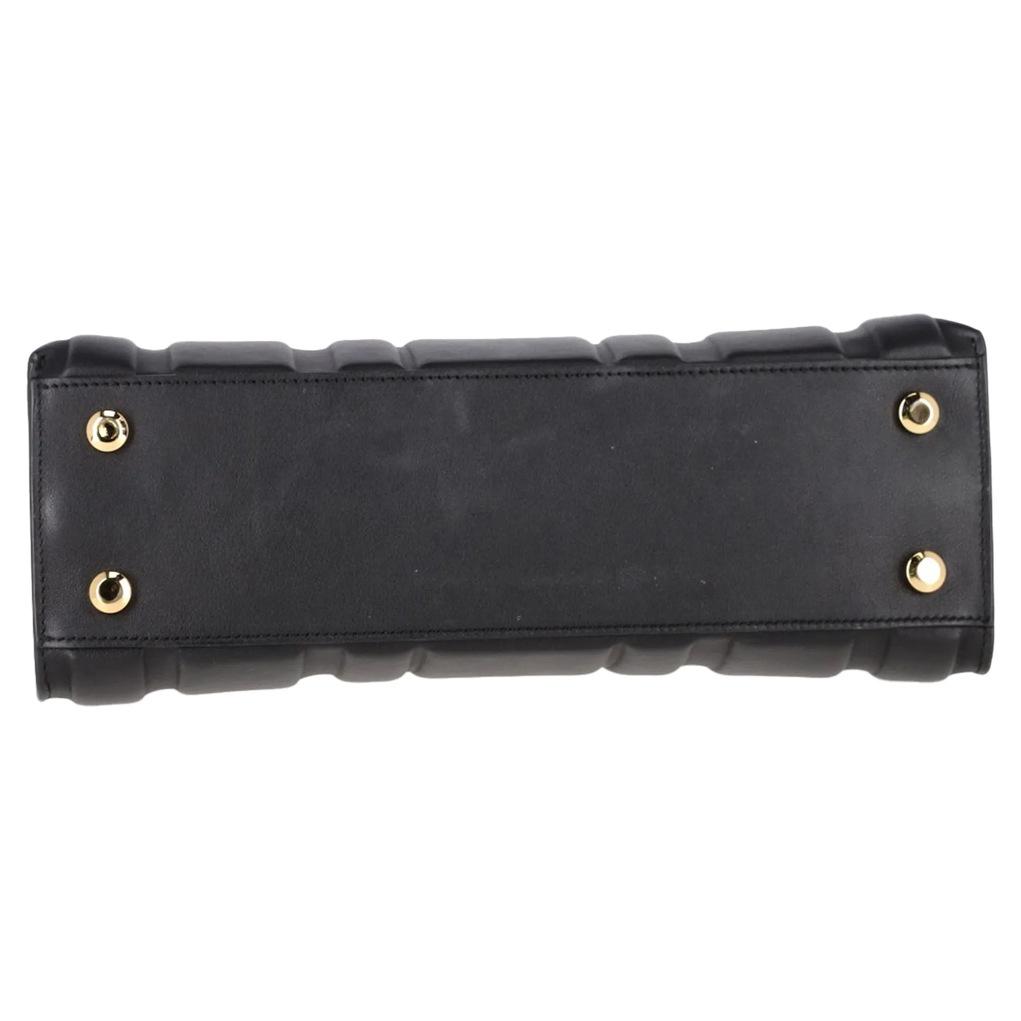 Ferragamo Gancini Flip-Lock Handbag in Black Leather