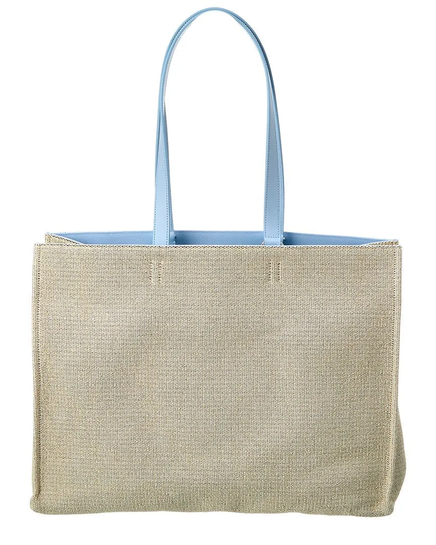 Ferragamo Logo Large Leather-Trim Tote
