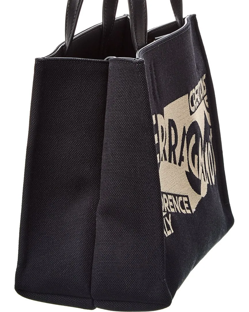Ferragamo Logo Leather-Trim Tote
