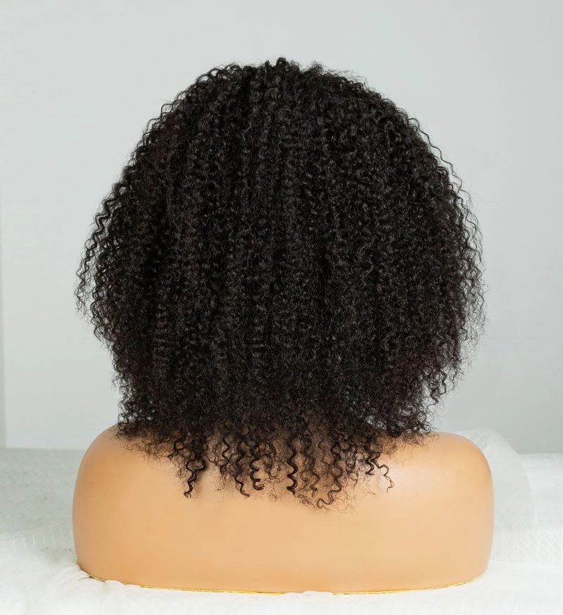 Flip Over Half Wig with Drawstring Kinky Curly Glueless Human Hair Wig