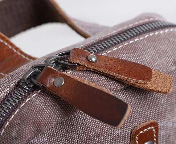 Folk Canvas Mens Sling Bag Vintage Chest Bag One Shoulder Pack for men