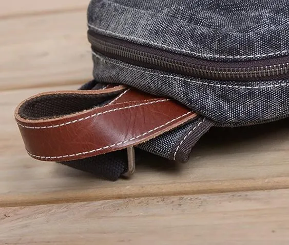 Folk Canvas Mens Sling Bag Vintage Chest Bag One Shoulder Pack for men
