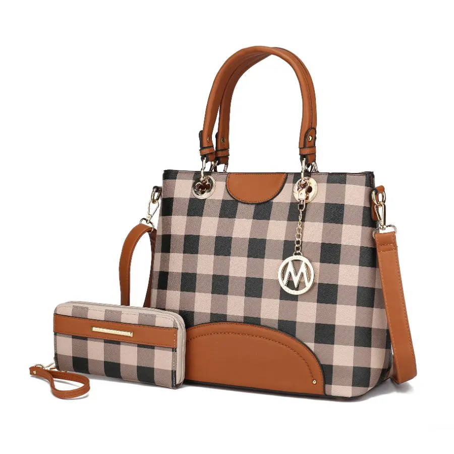 Gabriella Checkers Handbag with Wallet