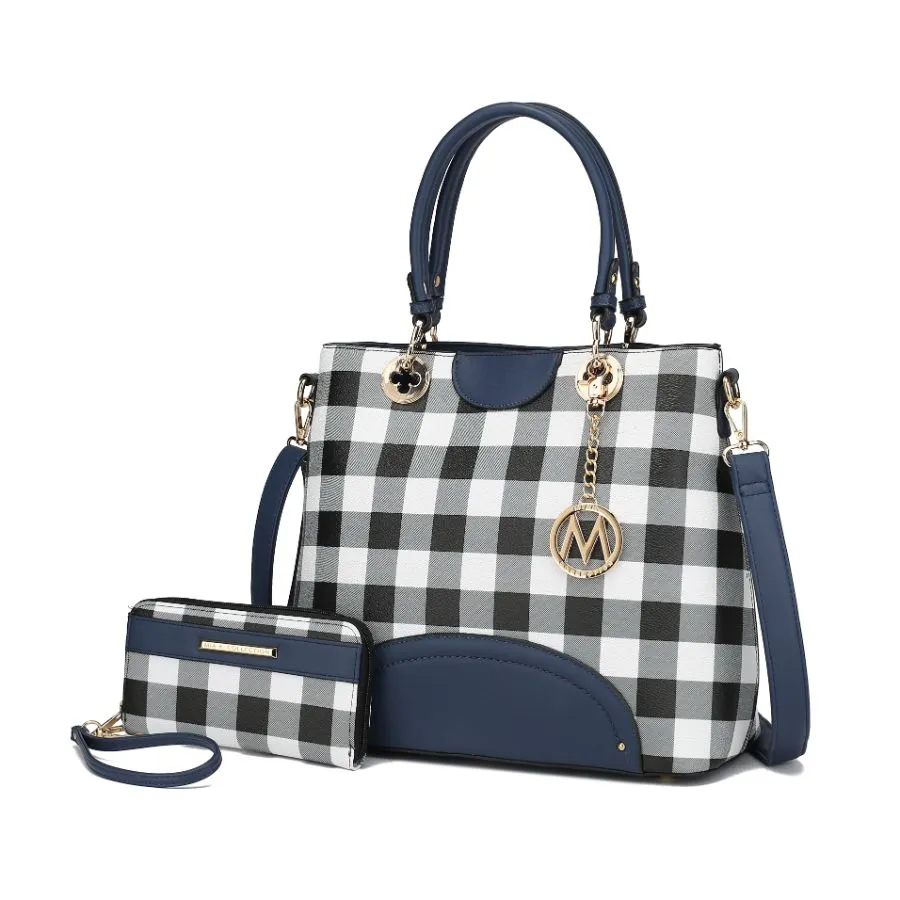 Gabriella Checkers Handbag with Wallet