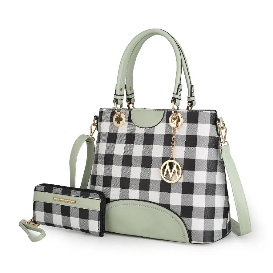 Gabriella Checkers Handbag with Wallet
