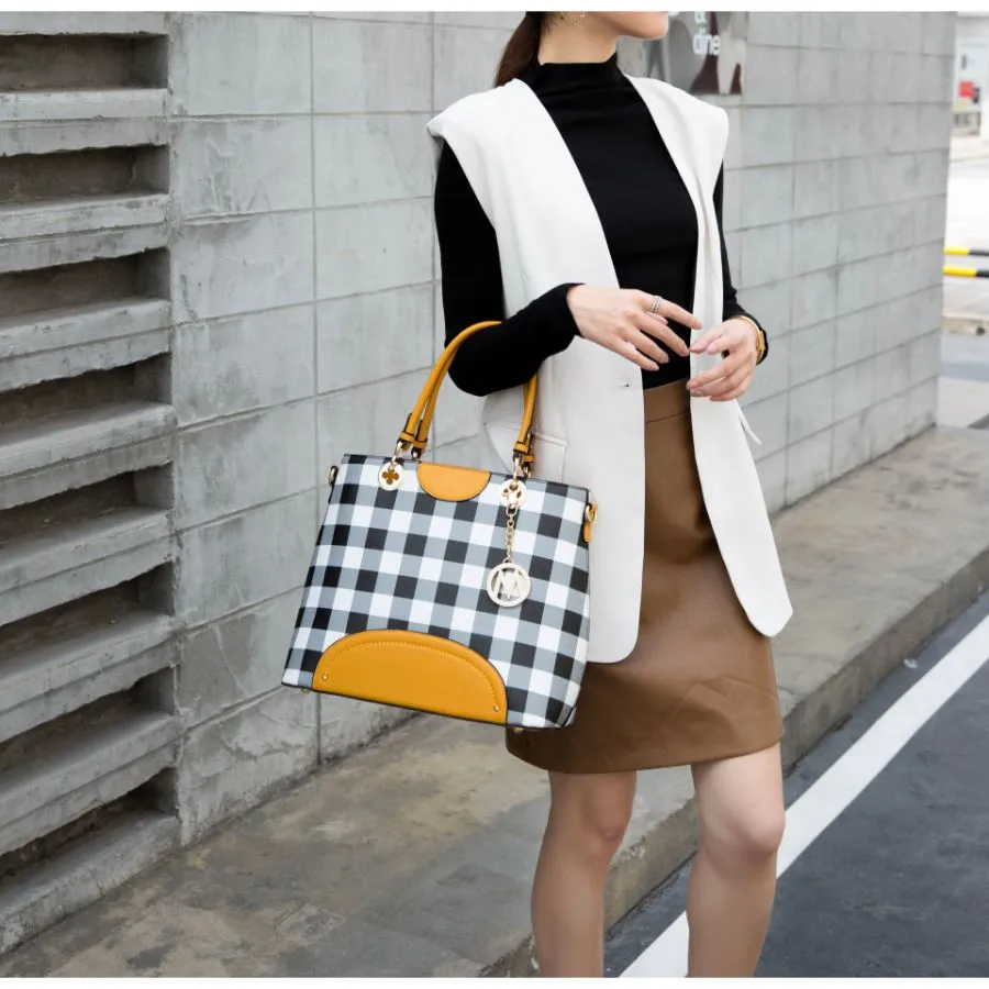 Gabriella Checkers Handbag with Wallet
