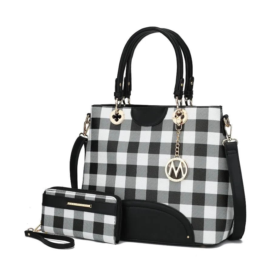 Gabriella Checkers Handbag with Wallet
