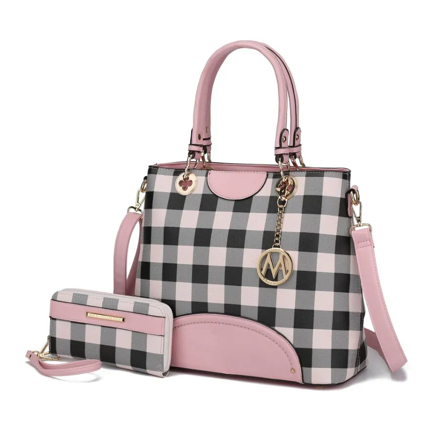 Gabriella Checkers Handbag with Wallet