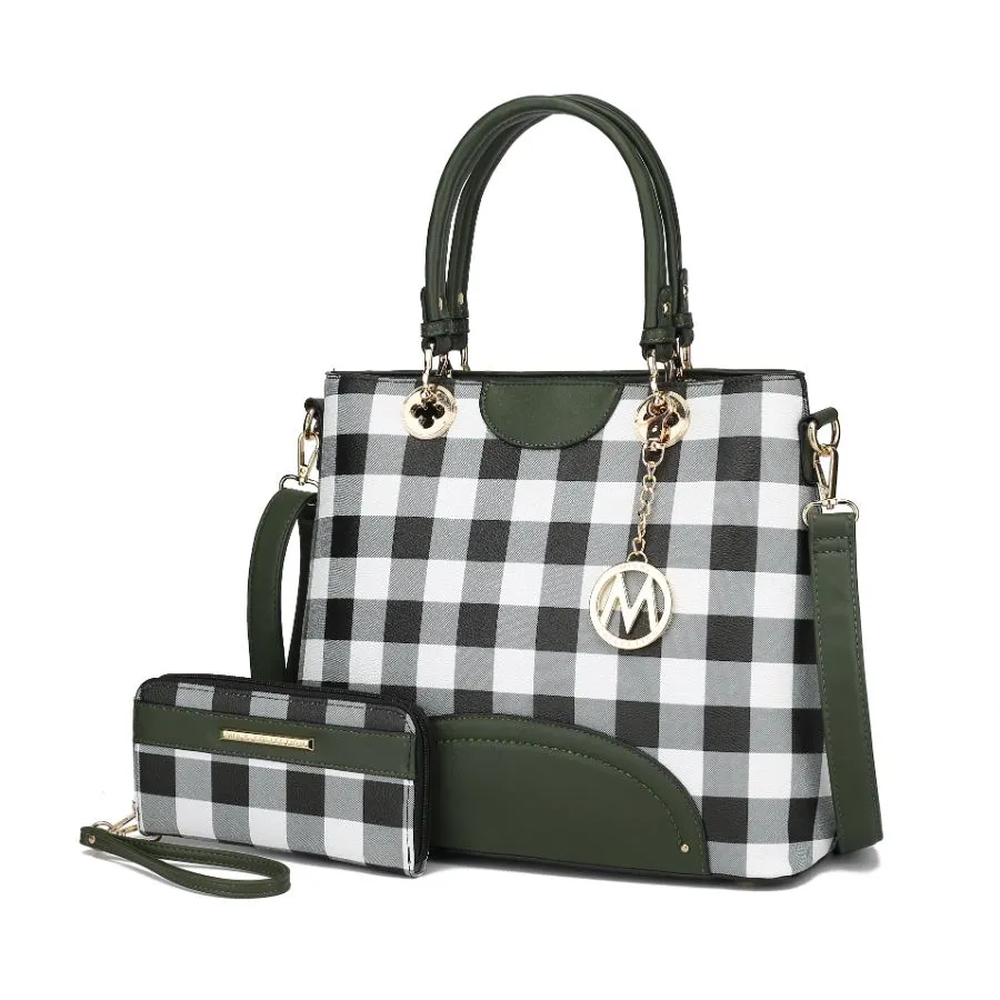 Gabriella Checkers Handbag with Wallet