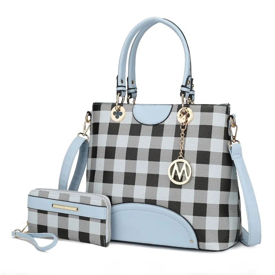 Gabriella Checkers Handbag with Wallet