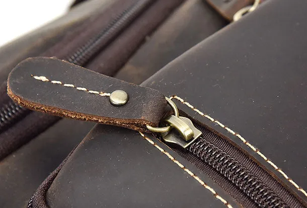 Genuine Leather Cool Chest Bag CrossBody Sling Bag Travel Bag Hiking Bag For Men