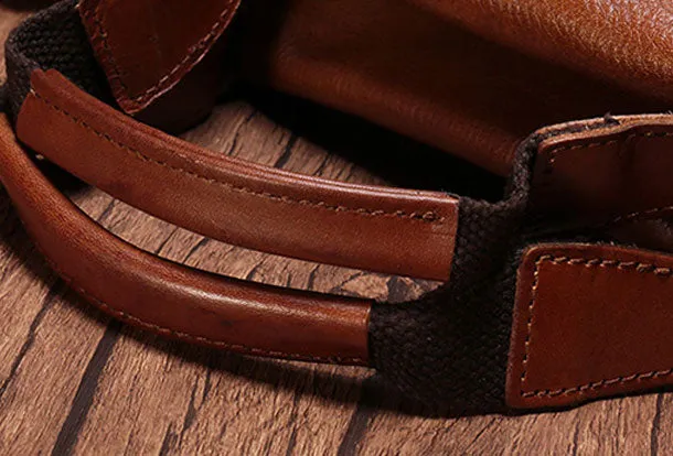 Genuine Leather Mens Briefcase Messenger Bag iPad Bag Chest Bag Bike Bag Cycling Bag for men