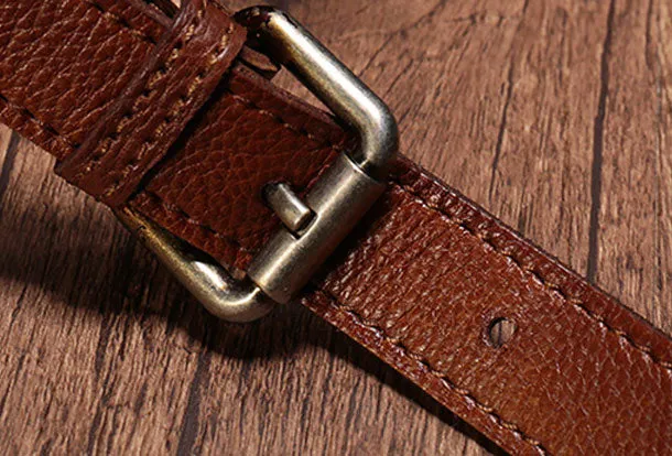 Genuine Leather Mens Briefcase Messenger Bag iPad Bag Chest Bag Bike Bag Cycling Bag for men