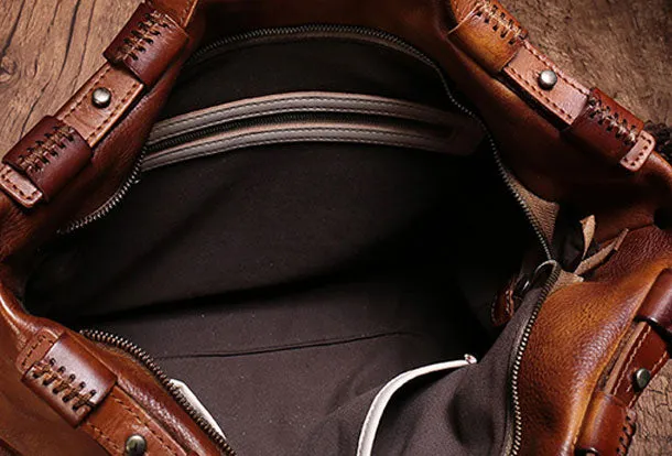 Genuine Leather Mens Briefcase Messenger Bag iPad Bag Chest Bag Bike Bag Cycling Bag for men