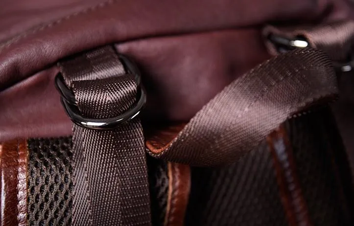 Genuine Leather Mens Cool Backpack Sling Bag Large Travel Bag Hiking Bag for men