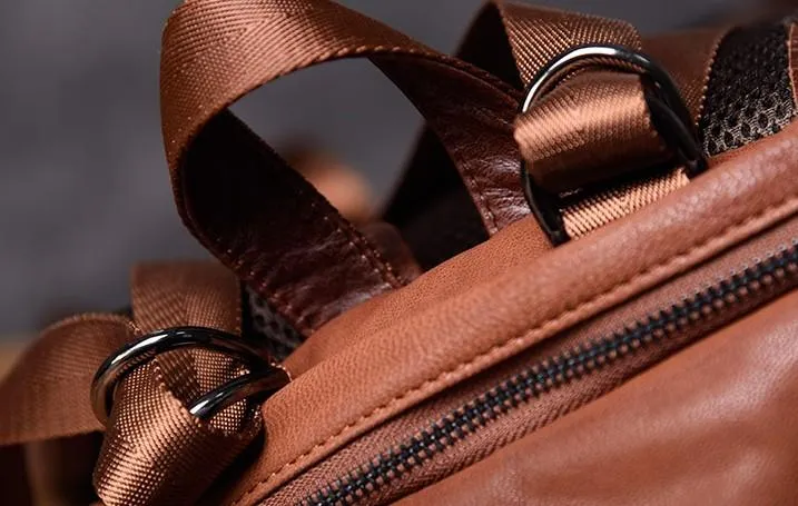Genuine Leather Mens Cool Backpack Sling Bag Large Travel Bag Hiking Bag for men