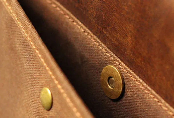 Genuine Leather Mens Cool Canvas Messenger Bag iPad Bag Chest Bag Bike Bag Cycling Bag For Men