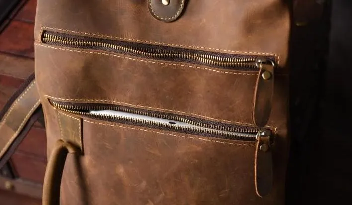 Genuine Leather Mens Cool Chest Bag Sling Bag Crossbody Bag Travel Bag Hiking Bag for men