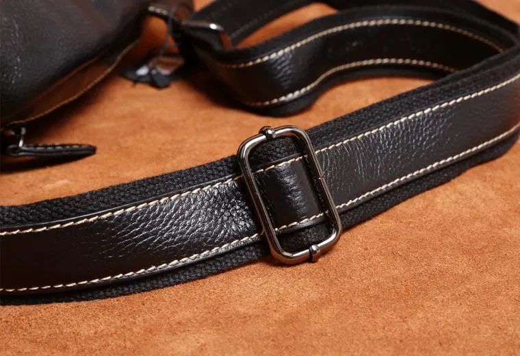 Genuine Leather Mens Cool Chest Bag Sling Bag Crossbody Sling Bag One Shoulder Backpack for men