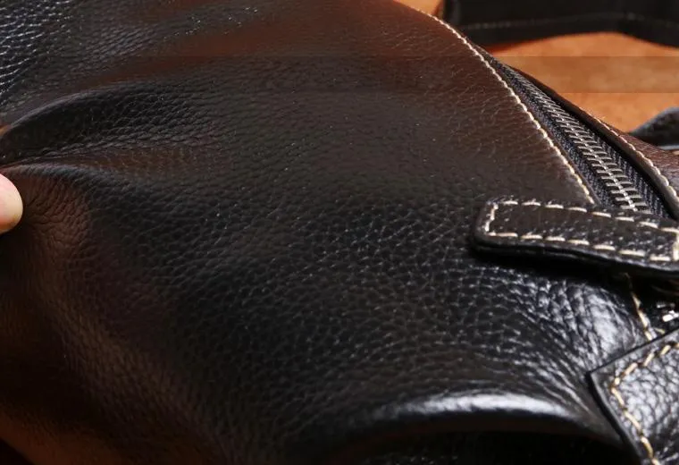 Genuine Leather Mens Cool Chest Bag Sling Bag Crossbody Sling Bag One Shoulder Backpack for men